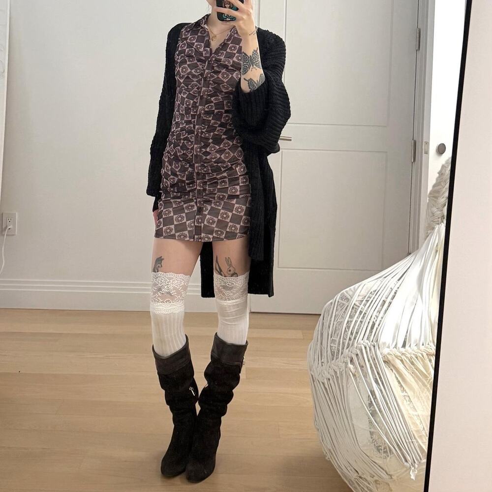 Urban outfitters riko mesh button front